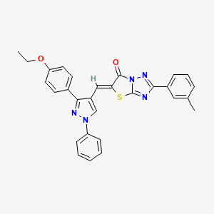 (5Z)-5-{[3-(4-ethoxyphenyl)-1-phenyl-1H-pyrazol-4-yl]methylidene}-2-(3-methylphenyl)[1,3]thiazolo[3,2-b][1,2,4]triazol-6(5H)-one