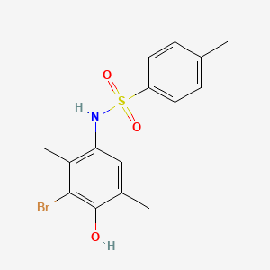 molecular formula C15H16BrNO3S B15097415 N-(3-bromo-4-hydroxy-2,5-dimethylphenyl)-4-methylbenzenesulfonamide 