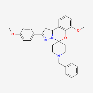 molecular formula C29H31N3O3 B15097440 1-Benzyl-7'-methoxy-2'-(4-methoxyphenyl)-1',10b'-dihydrospiro[piperidine-4,5'-pyrazolo[1,5-c][1,3]benzoxazine] 