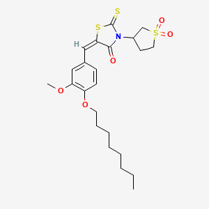 (5E)-3-(1,1-dioxidotetrahydrothiophen-3-yl)-5-[3-methoxy-4-(octyloxy)benzylidene]-2-thioxo-1,3-thiazolidin-4-one