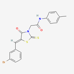 2-[(5Z)-5-(3-bromobenzylidene)-4-oxo-2-thioxo-1,3-thiazolidin-3-yl]-N-(4-methylphenyl)acetamide