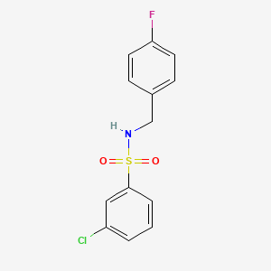 molecular formula C13H11ClFNO2S B15097532 3-chloro-N-[(4-fluorophenyl)methyl]benzene-1-sulfonamide 