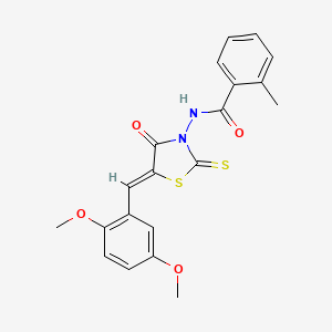 molecular formula C20H18N2O4S2 B15097551 N-[(5Z)-5-(2,5-dimethoxybenzylidene)-4-oxo-2-thioxo-1,3-thiazolidin-3-yl]-2-methylbenzamide 