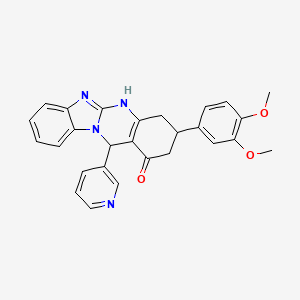 3-(3,4-dimethoxyphenyl)-12-(pyridin-3-yl)-3,4,5,12-tetrahydrobenzimidazo[2,1-b]quinazolin-1(2H)-one