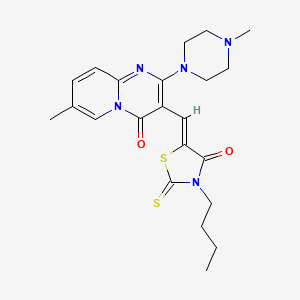 3-[(Z)-(3-butyl-4-oxo-2-thioxo-1,3-thiazolidin-5-ylidene)methyl]-7-methyl-2-(4-methylpiperazin-1-yl)-4H-pyrido[1,2-a]pyrimidin-4-one