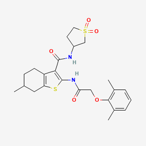 molecular formula C24H30N2O5S2 B15097559 2-{[(2,6-dimethylphenoxy)acetyl]amino}-N-(1,1-dioxidotetrahydrothiophen-3-yl)-6-methyl-4,5,6,7-tetrahydro-1-benzothiophene-3-carboxamide 