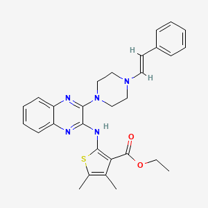 molecular formula C29H31N5O2S B15097560 ethyl 4,5-dimethyl-2-[(3-{4-[(E)-2-phenylethenyl]piperazin-1-yl}quinoxalin-2-yl)amino]thiophene-3-carboxylate 