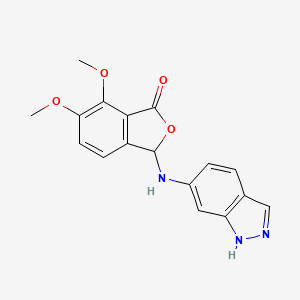 molecular formula C17H15N3O4 B15097582 1(3H)-Isobenzofuranone, 3-(1H-indazol-6-ylamino)-6,7-dimethoxy- CAS No. 353773-30-5