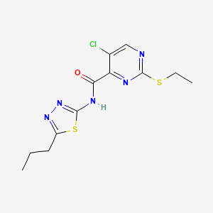 5-chloro-2-(ethylsulfanyl)-N-(5-propyl-1,3,4-thiadiazol-2-yl)pyrimidine-4-carboxamide