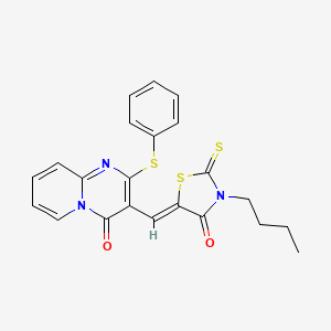 3-[(Z)-(3-butyl-4-oxo-2-thioxo-1,3-thiazolidin-5-ylidene)methyl]-2-(phenylsulfanyl)-4H-pyrido[1,2-a]pyrimidin-4-one