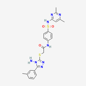 2-{[4-amino-5-(3-methylphenyl)-4H-1,2,4-triazol-3-yl]sulfanyl}-N-{4-[(2,6-dimethylpyrimidin-4-yl)sulfamoyl]phenyl}acetamide