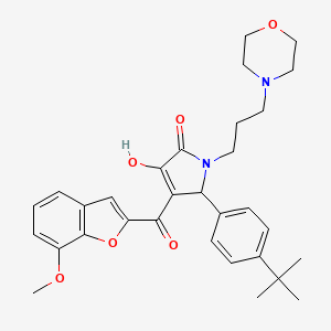 molecular formula C31H36N2O6 B15097649 5-[4-(Tert-butyl)phenyl]-3-hydroxy-4-[(7-methoxybenzo[d]furan-2-yl)carbonyl]-1-(3-morpholin-4-ylpropyl)-3-pyrrolin-2-one 