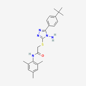 molecular formula C23H29N5OS B15097678 2-{4-amino-5-[4-(tert-butyl)phenyl](1,2,4-triazol-3-ylthio)}-N-(2,4,6-trimethy lphenyl)acetamide 