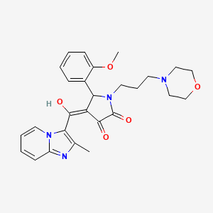 (4E)-4-[hydroxy-(2-methylimidazo[1,2-a]pyridin-3-yl)methylidene]-5-(2-methoxyphenyl)-1-(3-morpholin-4-ylpropyl)pyrrolidine-2,3-dione