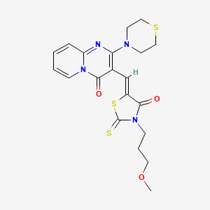 3-{(Z)-[3-(3-methoxypropyl)-4-oxo-2-thioxo-1,3-thiazolidin-5-ylidene]methyl}-2-(thiomorpholin-4-yl)-4H-pyrido[1,2-a]pyrimidin-4-one