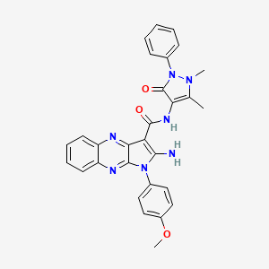 2-amino-N-(1,5-dimethyl-3-oxo-2-phenyl-2,3-dihydro-1H-pyrazol-4-yl)-1-(4-methoxyphenyl)-1H-pyrrolo[2,3-b]quinoxaline-3-carboxamide