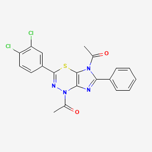 Ethanone, 1-[1-acetyl-3-(3,4-dichlorophenyl)-6-phenylimidazo[4,5-e][1,3,4]thiadiazin-5(1H)-yl]-