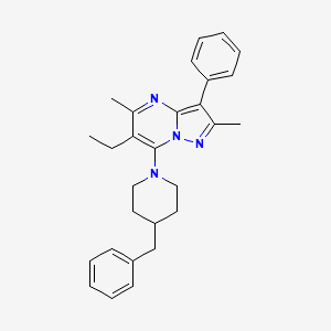 4-Benzyl-1-{6-ethyl-2,5-dimethyl-3-phenylpyrazolo[1,5-a]pyrimidin-7-yl}piperidine