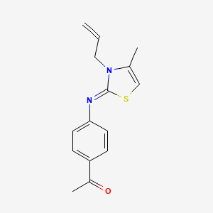 molecular formula C15H16N2OS B15097727 1-(4-{[4-Methyl-3-(prop-2-en-1-yl)-2,3-dihydro-1,3-thiazol-2-ylidene]amino}phenyl)ethan-1-one 