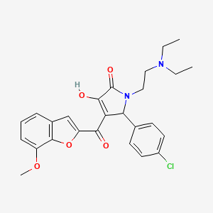 1-[2-(Diethylamino)ethyl]-5-(4-chlorophenyl)-3-hydroxy-4-[(7-methoxybenzo[d]fu ran-2-yl)carbonyl]-3-pyrrolin-2-one