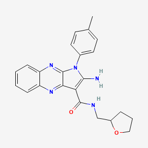 molecular formula C23H23N5O2 B15097772 2-amino-1-(4-methylphenyl)-N-(tetrahydrofuran-2-ylmethyl)-1H-pyrrolo[2,3-b]quinoxaline-3-carboxamide 