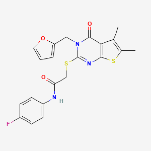 N-(4-fluorophenyl)-2-[3-(2-furylmethyl)-5,6-dimethyl-4-oxo(3-hydrothiopheno[2, 3-d]pyrimidin-2-ylthio)]acetamide