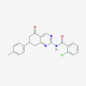 molecular formula C22H18ClN3O2 B15097785 2-chloro-N-[7-(4-methylphenyl)-5-oxo-5,6,7,8-tetrahydroquinazolin-2-yl]benzamide 