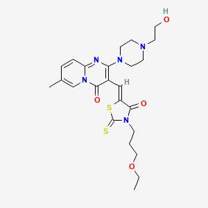 3-{(Z)-[3-(3-ethoxypropyl)-4-oxo-2-thioxo-1,3-thiazolidin-5-ylidene]methyl}-2-[4-(2-hydroxyethyl)piperazin-1-yl]-7-methyl-4H-pyrido[1,2-a]pyrimidin-4-one