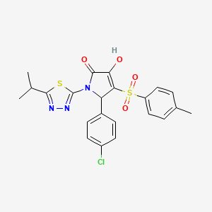 5-(4-chlorophenyl)-3-hydroxy-4-(4-methylbenzenesulfonyl)-1-[5-(propan-2-yl)-1,3,4-thiadiazol-2-yl]-2,5-dihydro-1H-pyrrol-2-one