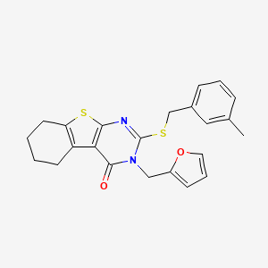 3-(furan-2-ylmethyl)-2-[(3-methylbenzyl)sulfanyl]-5,6,7,8-tetrahydro[1]benzothieno[2,3-d]pyrimidin-4(3H)-one