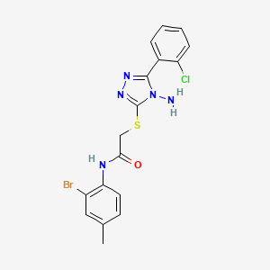 molecular formula C17H15BrClN5OS B15097841 2-{[4-amino-5-(2-chlorophenyl)-4H-1,2,4-triazol-3-yl]sulfanyl}-N-(2-bromo-4-methylphenyl)acetamide 