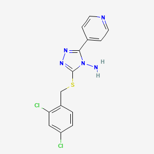 molecular formula C14H11Cl2N5S B15097847 3-[(2,4-Dichlorophenyl)methylthio]-5-(4-pyridyl)-1,2,4-triazole-4-ylamine 