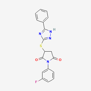 1-(3-fluorophenyl)-3-[(5-phenyl-4H-1,2,4-triazol-3-yl)sulfanyl]pyrrolidine-2,5-dione