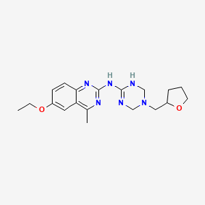 6-ethoxy-4-methyl-N-[5-(tetrahydrofuran-2-ylmethyl)-1,4,5,6-tetrahydro-1,3,5-triazin-2-yl]quinazolin-2-amine