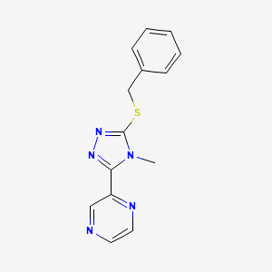 molecular formula C14H13N5S B15097881 2-[5-(benzylsulfanyl)-4-methyl-4H-1,2,4-triazol-3-yl]pyrazine 