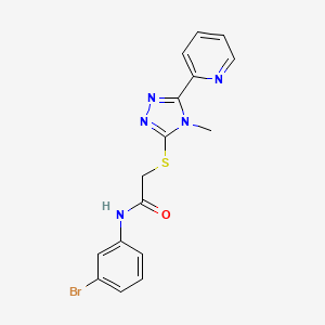 molecular formula C16H14BrN5OS B15097904 N-(3-bromophenyl)-2-{[4-methyl-5-(pyridin-2-yl)-4H-1,2,4-triazol-3-yl]sulfanyl}acetamide 