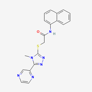 molecular formula C19H16N6OS B15097912 2-{[4-methyl-5-(pyrazin-2-yl)-4H-1,2,4-triazol-3-yl]sulfanyl}-N-(naphthalen-1-yl)acetamide 