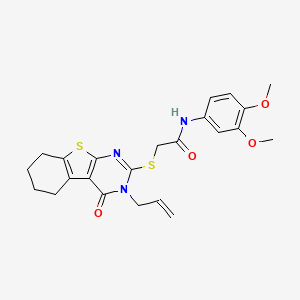 N-(3,4-dimethoxyphenyl)-2-{[4-oxo-3-(prop-2-en-1-yl)-3,4,5,6,7,8-hexahydro[1]benzothieno[2,3-d]pyrimidin-2-yl]sulfanyl}acetamide