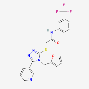 2-{[4-(furan-2-ylmethyl)-5-(pyridin-3-yl)-4H-1,2,4-triazol-3-yl]sulfanyl}-N-[3-(trifluoromethyl)phenyl]acetamide