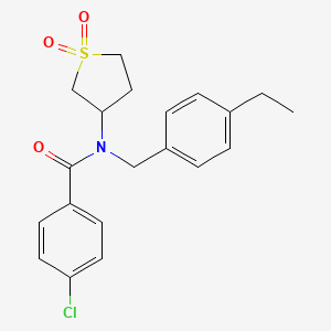 molecular formula C20H22ClNO3S B15097951 4-chloro-N-(1,1-dioxidotetrahydrothiophen-3-yl)-N-(4-ethylbenzyl)benzamide 