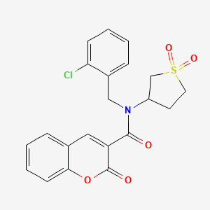 molecular formula C21H18ClNO5S B15097953 N-(2-chlorobenzyl)-N-(1,1-dioxidotetrahydrothiophen-3-yl)-2-oxo-2H-chromene-3-carboxamide 