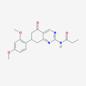 N-[7-(2,4-dimethoxyphenyl)-5-oxo-5,6,7,8-tetrahydroquinazolin-2-yl]propanamide