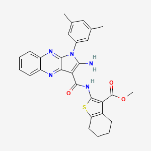 molecular formula C29H27N5O3S B15097997 methyl 2-({[2-amino-1-(3,5-dimethylphenyl)-1H-pyrrolo[2,3-b]quinoxalin-3-yl]carbonyl}amino)-4,5,6,7-tetrahydro-1-benzothiophene-3-carboxylate 