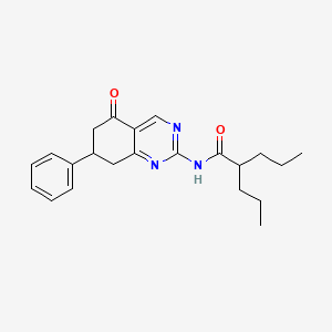 molecular formula C22H27N3O2 B15098008 N-(5-oxo-7-phenyl-5,6,7,8-tetrahydroquinazolin-2-yl)-2-propylpentanamide 