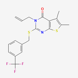 5,6-dimethyl-3-(prop-2-en-1-yl)-2-{[3-(trifluoromethyl)benzyl]sulfanyl}thieno[2,3-d]pyrimidin-4(3H)-one