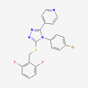 4-{4-(4-bromophenyl)-5-[(2,6-difluorobenzyl)sulfanyl]-4H-1,2,4-triazol-3-yl}pyridine