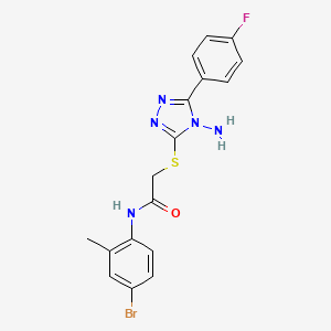 2-[4-amino-5-(4-fluorophenyl)(1,2,4-triazol-3-ylthio)]-N-(4-bromo-2-methylphen yl)acetamide