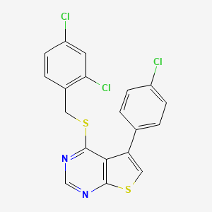 5-(4-Chlorophenyl)-4-[(2,4-dichlorobenzyl)sulfanyl]thieno[2,3-d]pyrimidine