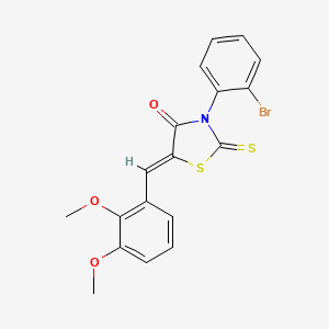 (5Z)-3-(2-bromophenyl)-5-(2,3-dimethoxybenzylidene)-2-thioxo-1,3-thiazolidin-4-one