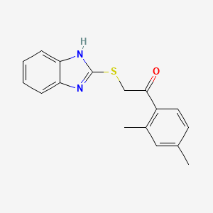 molecular formula C17H16N2OS B15098086 2-(1H-1,3-benzodiazol-2-ylsulfanyl)-1-(2,4-dimethylphenyl)ethan-1-one 